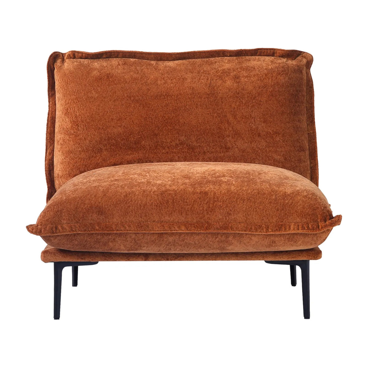 Urban Ark Modular Sofa, Cloud Velvet Middle Seat for Sectional, Orange