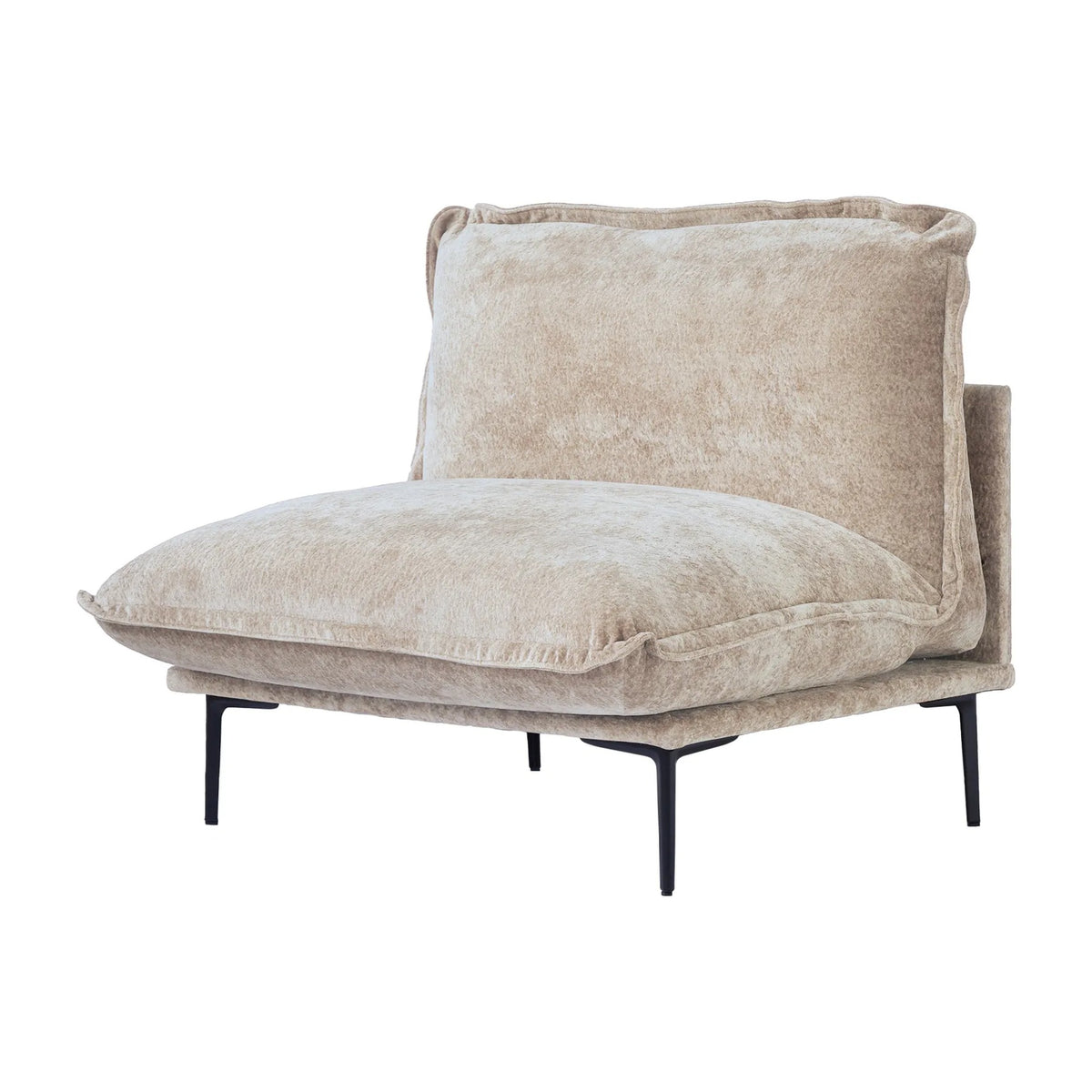 Urban Ark Modular Sofa, Cloud Velvet Middle Seat for Sectional, Sand