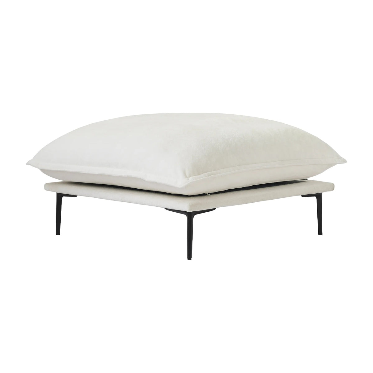 Urban Ark Modular Sofa, Cloud Velvet Single Ottoman for Sectional, White