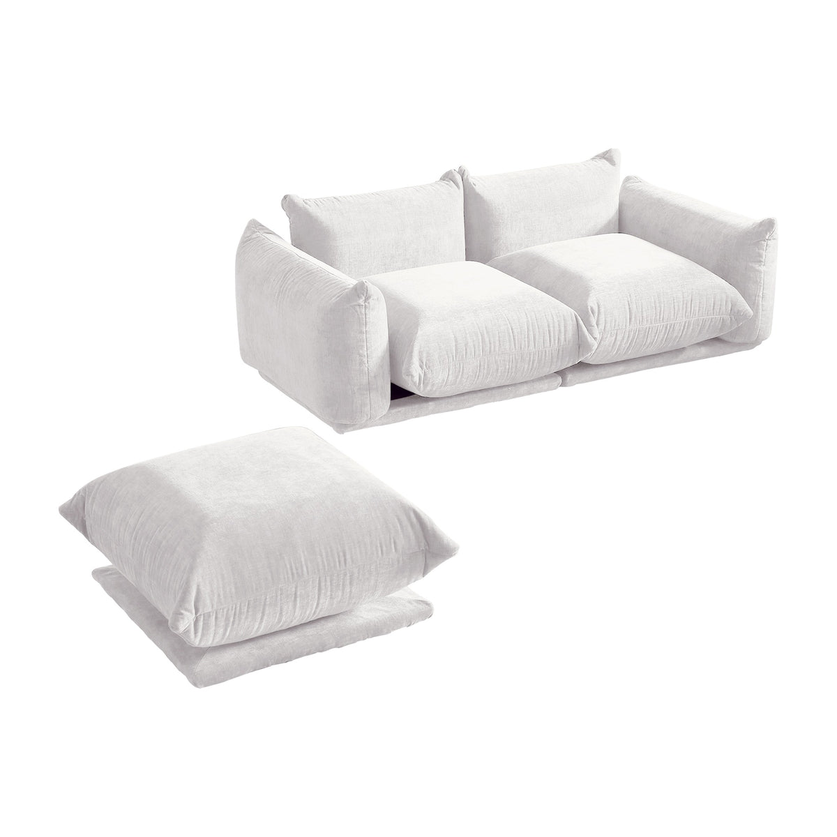 Urban Sectional Sofa, Compact Chenille L-Shaped Sectionals 3-Seaters