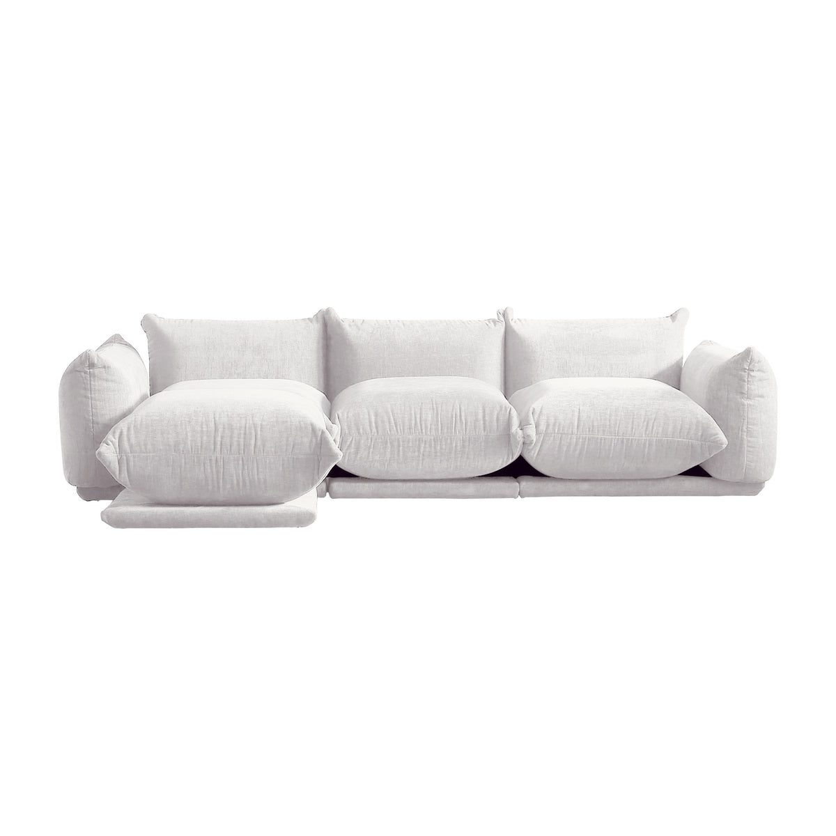 Urban Sectional Sofa, Modular Flexibility 104-Inch Chenille L-Shaped Sectionals 4-Seaters