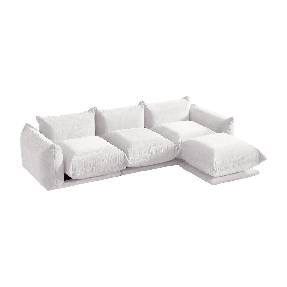 Urban Sectional Sofa, Modular Flexibility 104-Inch Chenille L-Shaped Sectionals 4-Seaters