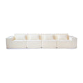 Urban Sectional Sofa, Pet-Friendly Cloud Velvet Sleepers 4-Seaters, Beige