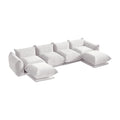Urban Sectional Sofa, Plush Comfort Chenille U-Shaped Sectionals 6-Seaters