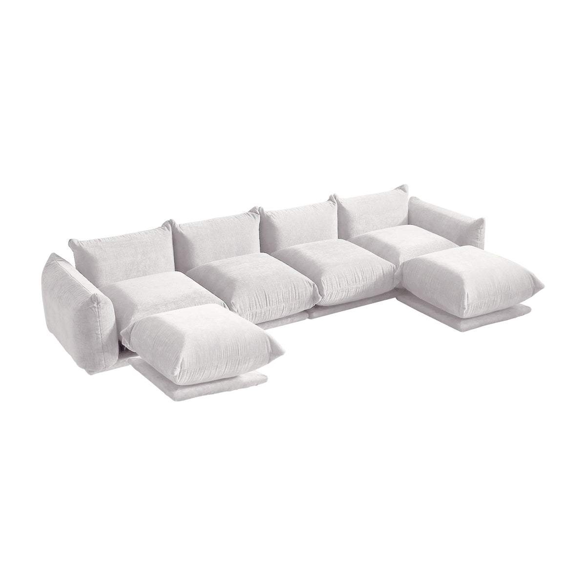 Urban Sectional Sofa, Plush Comfort Chenille U-Shaped Sectionals 6-Seaters