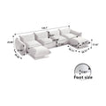 Urban Sectional Sofa, Plush Comfort Chenille U-Shaped Sectionals 6-Seaters