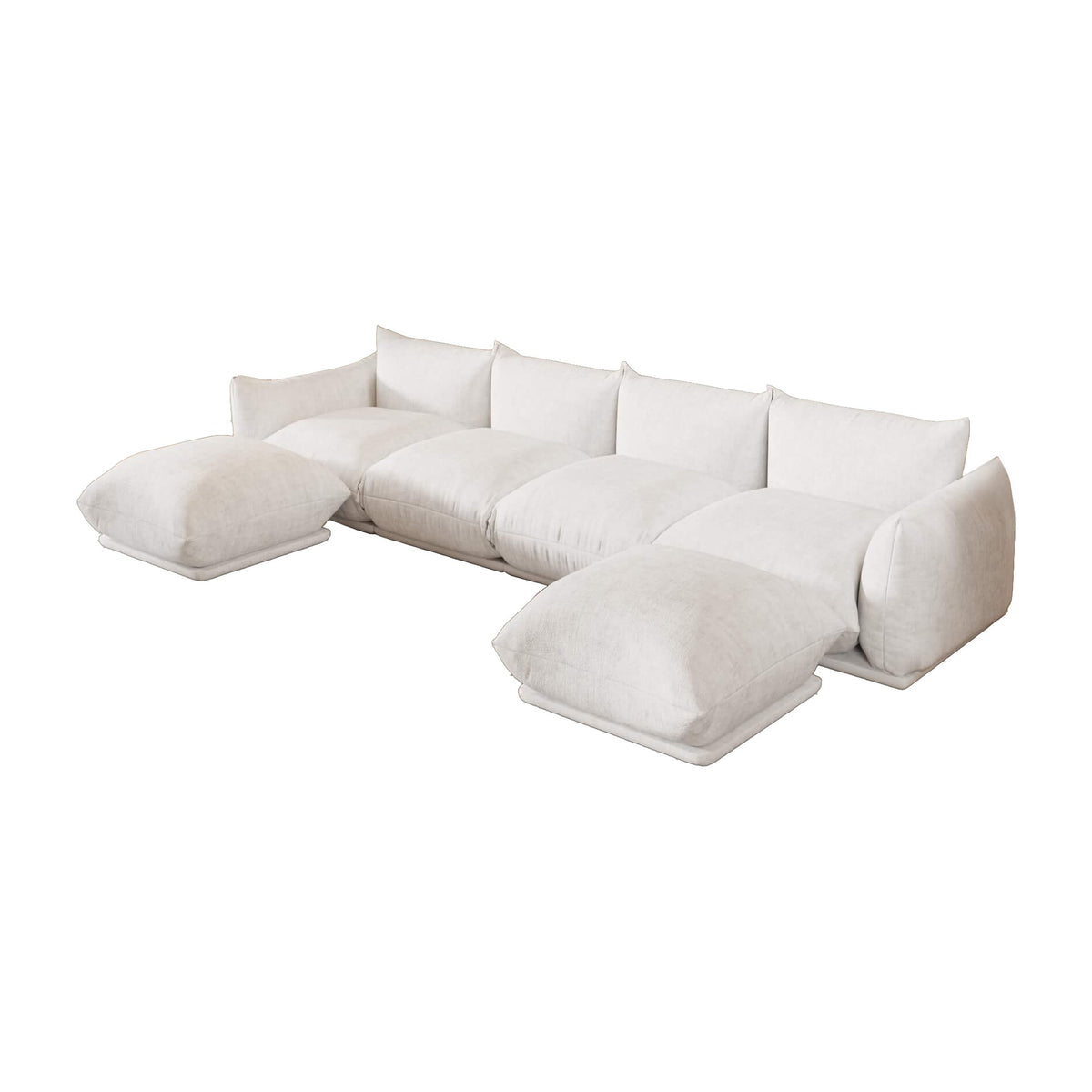 Urban Sectional Sofa, Plush Comfort Chenille U-Shaped Sectionals 6-Seaters