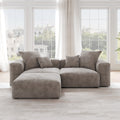 Pixel Modern Modular Sofa, Corduroy Slipcovers - Replacement Covers Only, Brown