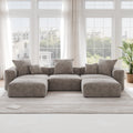 Pixel Modern Modular Sofa, Corduroy Slipcovers - Replacement Covers Only, Brown