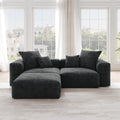 Pixel Modern Modular Sofa, Corduroy Slipcovers - Replacement Covers Only, Black