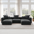 Pixel Modern Modular Sofa, Corduroy Slipcovers - Replacement Covers Only, Black
