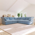 Sky Plus Velvet Cloud Sofa, Modular Washable 43-Inch Velvet Single Sofa 1-Seaters, Light Blue