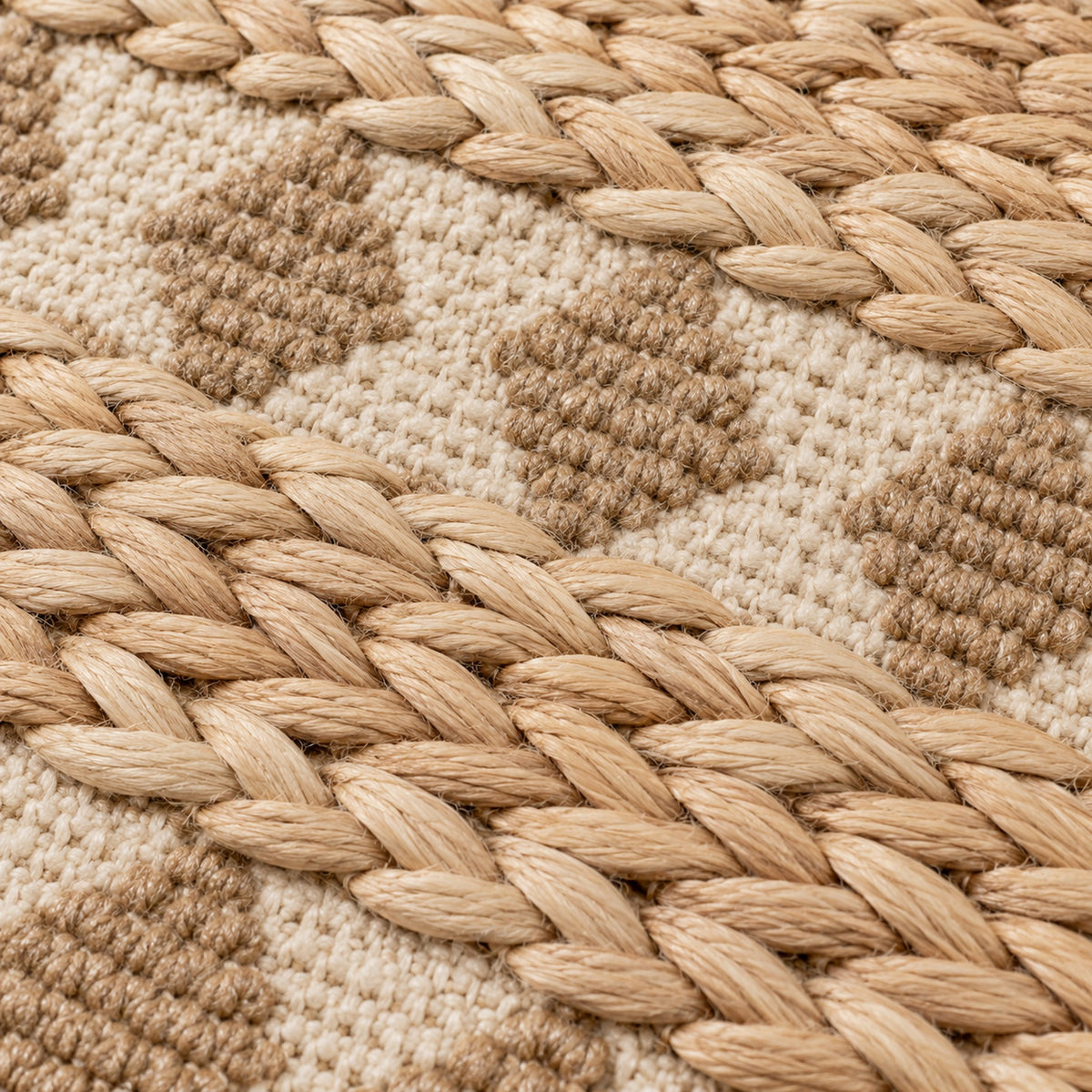 Vintage-Inspired Jute Rug - Authentic, Handcrafted Beauty, close up of the texture