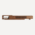 Walnut Extendable TV Console, front view