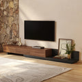 Walnut Three Drawer Extendable TV Console 79in, view 2