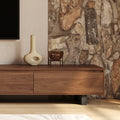 Walnut Three Drawer Extendable TV Console 79in, view 7