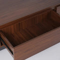 Walnut Three Drawer Extendable TV Console 79in, view 8