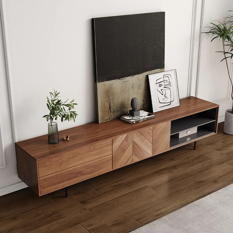 Walnut Two Drawer TV Console 71in, view 3