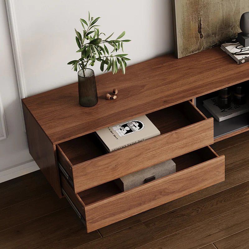 Walnut Two Drawer TV Console 71in, view 5