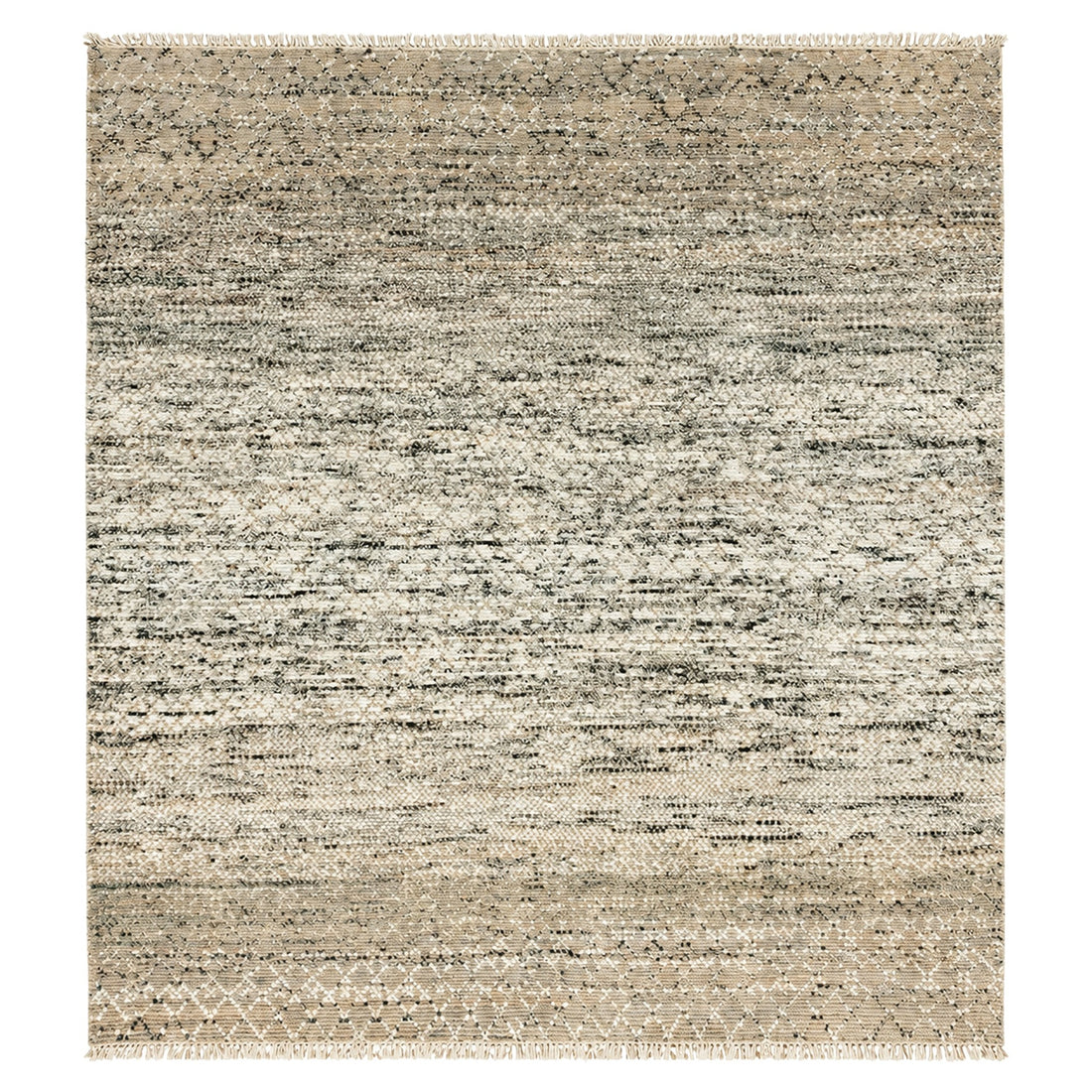 Wool Silk Indo Savannah Diamond Pattern Rug, full view on a white background