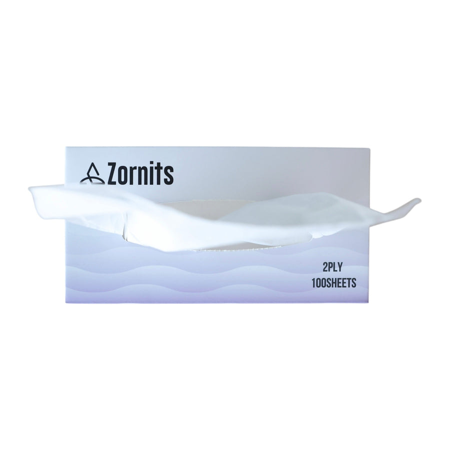 Zornits Professional 2-Ply Facial Tissues - Soft, Strong & Absorbent - 6 Pack (Box of 100) for Offices & Businesses